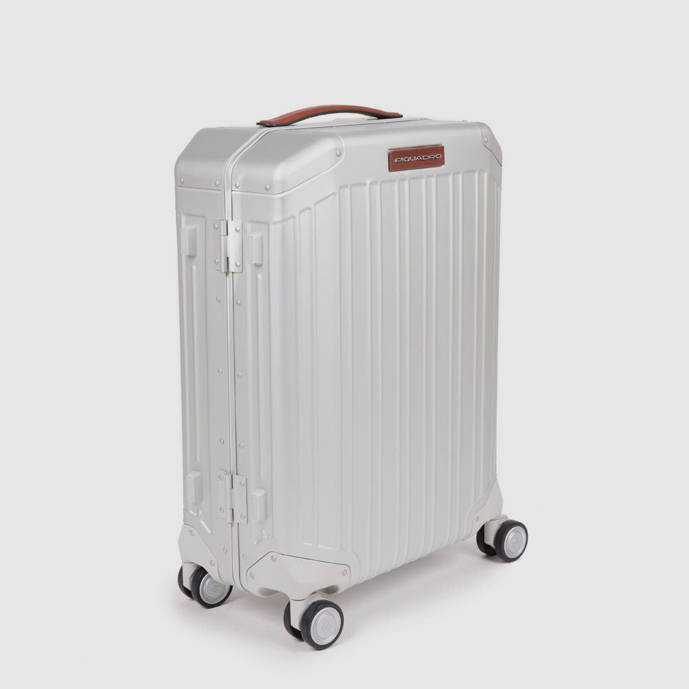 Piquadro PQLM Alu-Trolley 4 Rollen grau Handgepäck