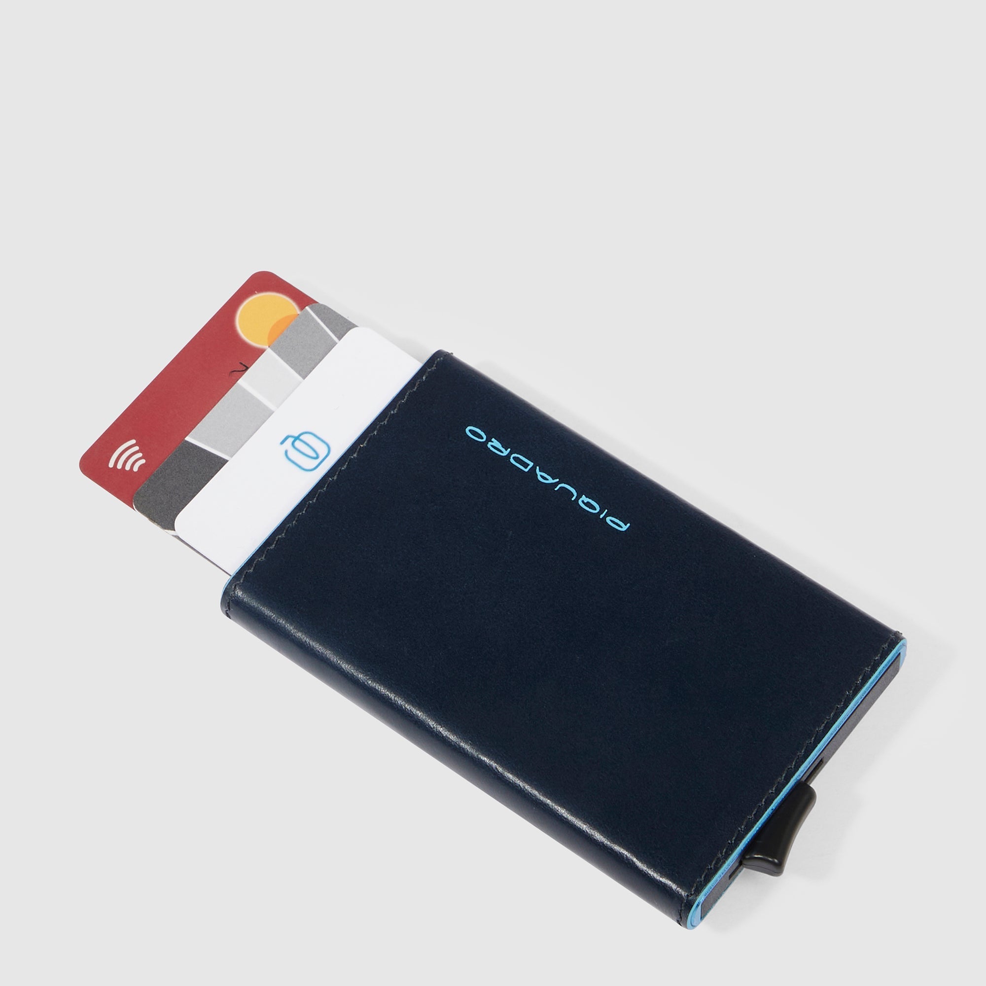 Piquadro Black Square Kreditkartenetui Sliding RFID schwarz