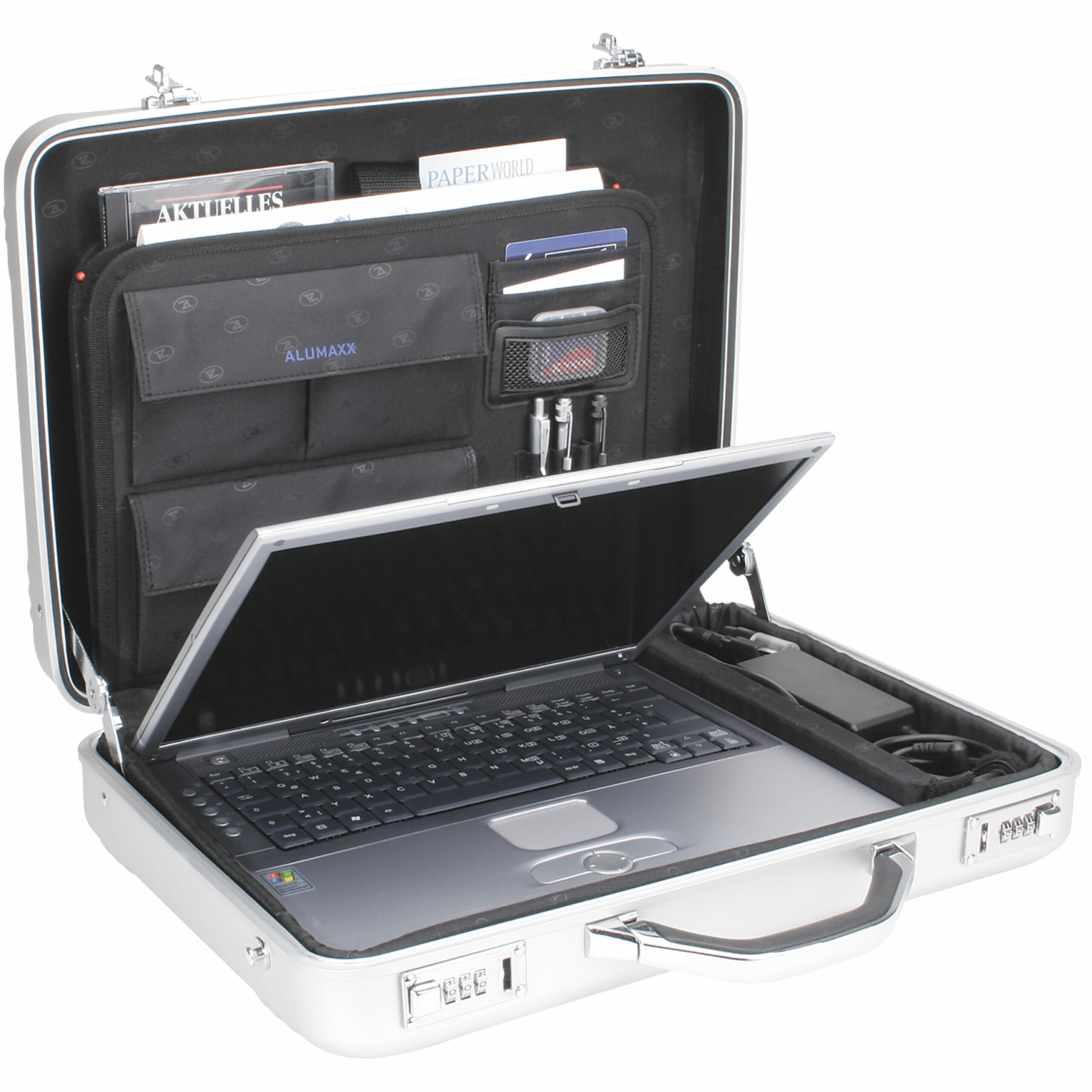 Lightpak Mercato Laptop-Attachékoffer silber Aluminium