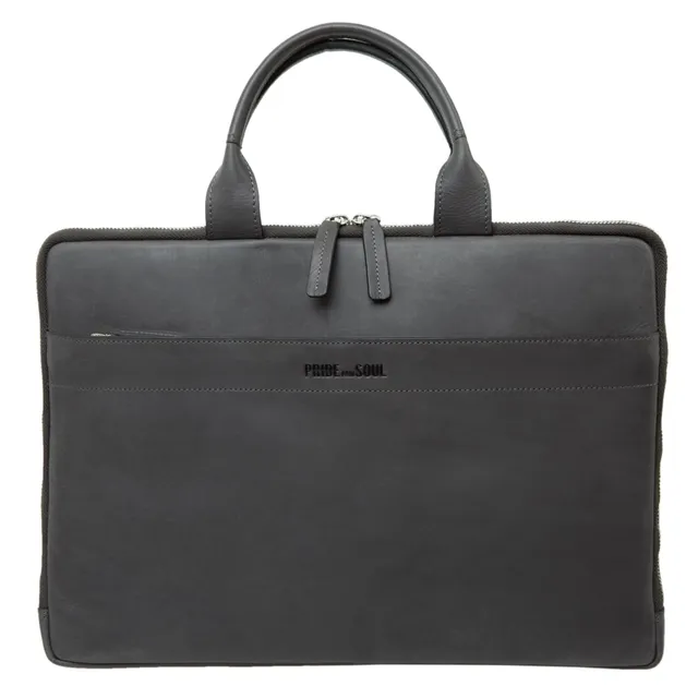 Lightpak Rate Tablet-Laptoptasche Leder grau 15 Zoll