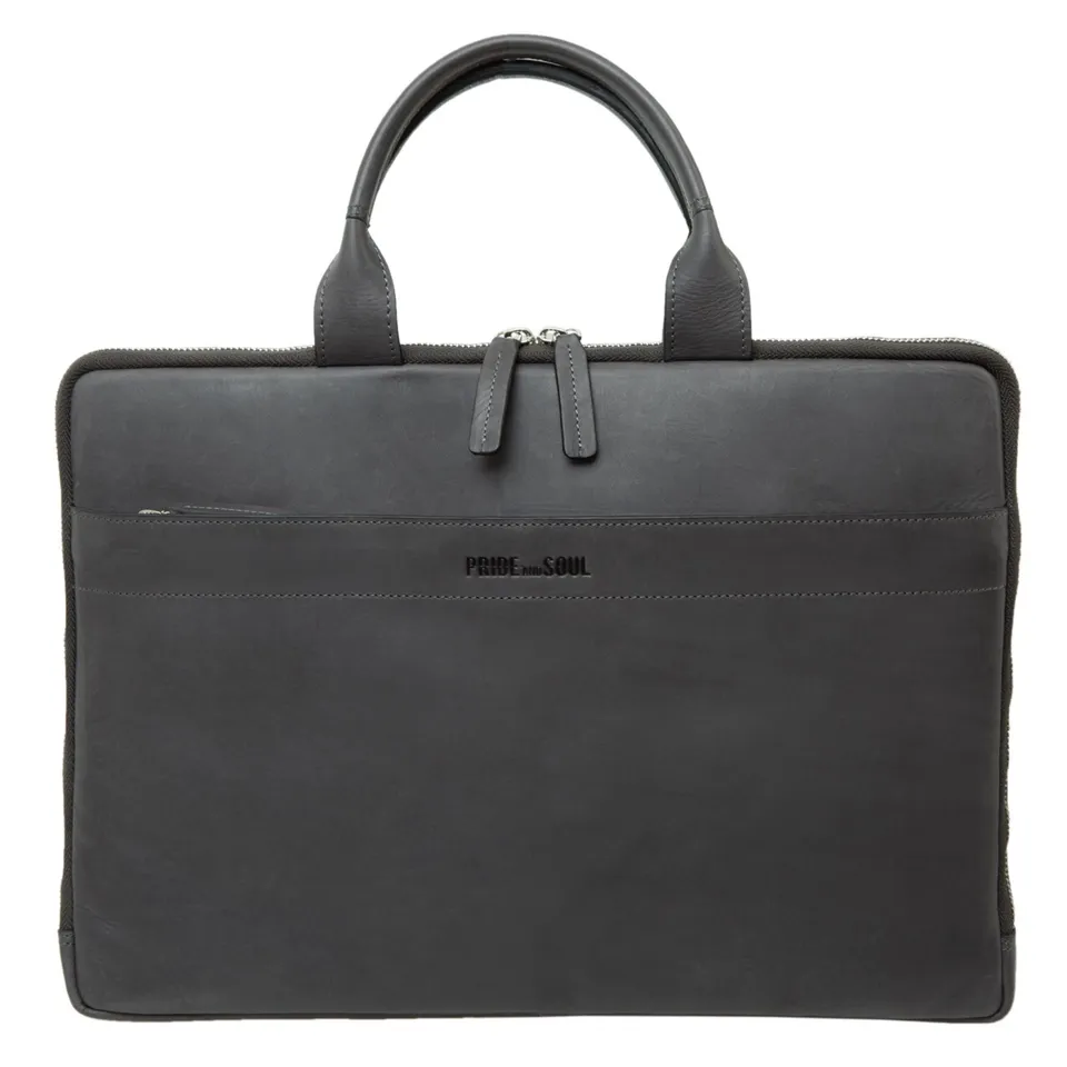 Lightpak Rate Tablet-Laptoptasche Leder grau 15 Zoll