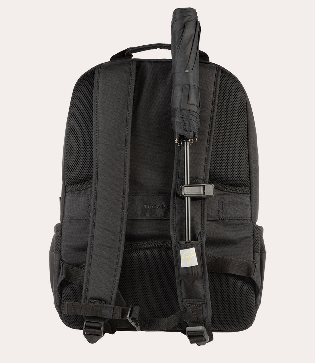 Tucano Zaino Ombrello Rucksack 17 Zoll Schwarz Schirm