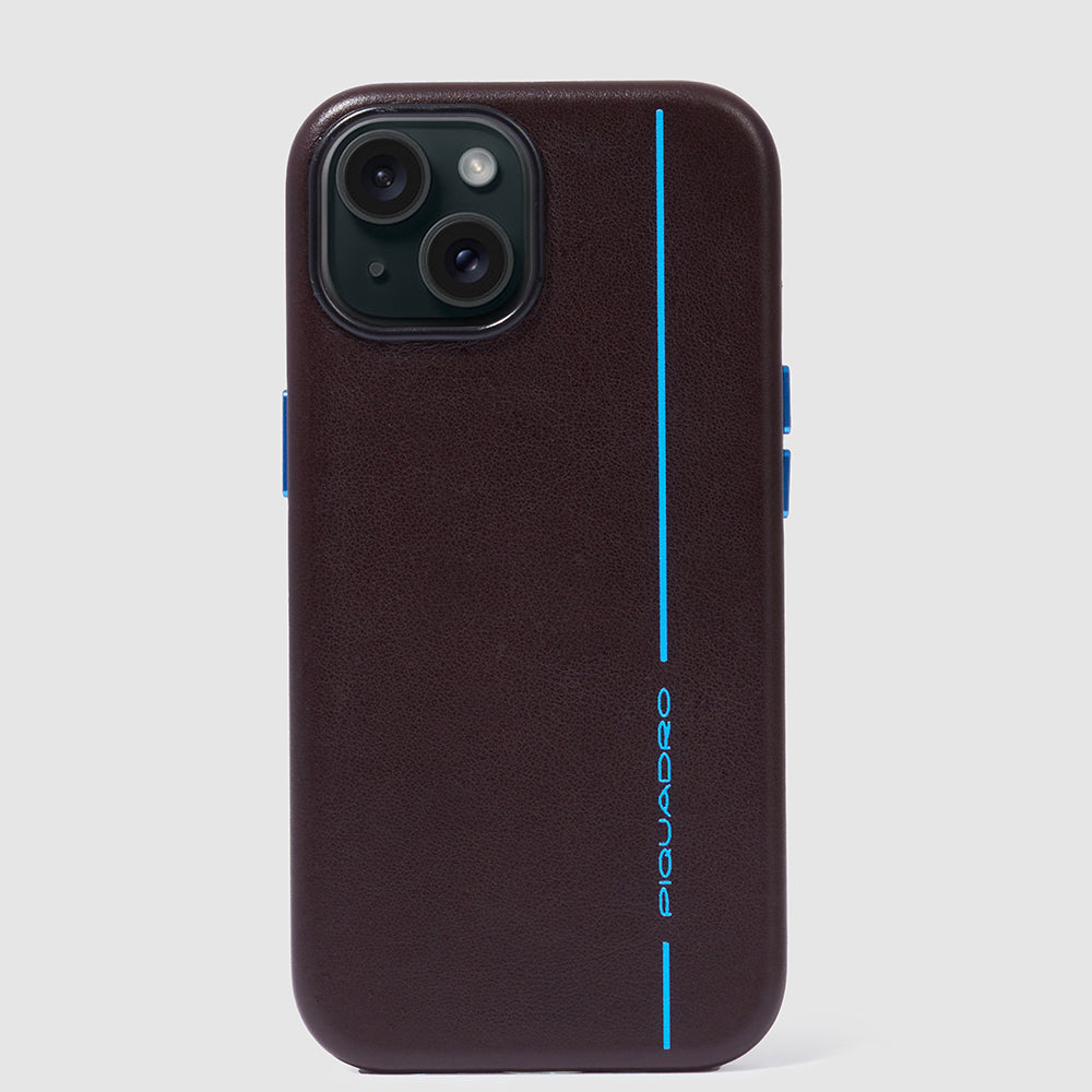 Piquadro Connequ Handyhülle iPhone 15 Plus 6,7 Zoll Leder