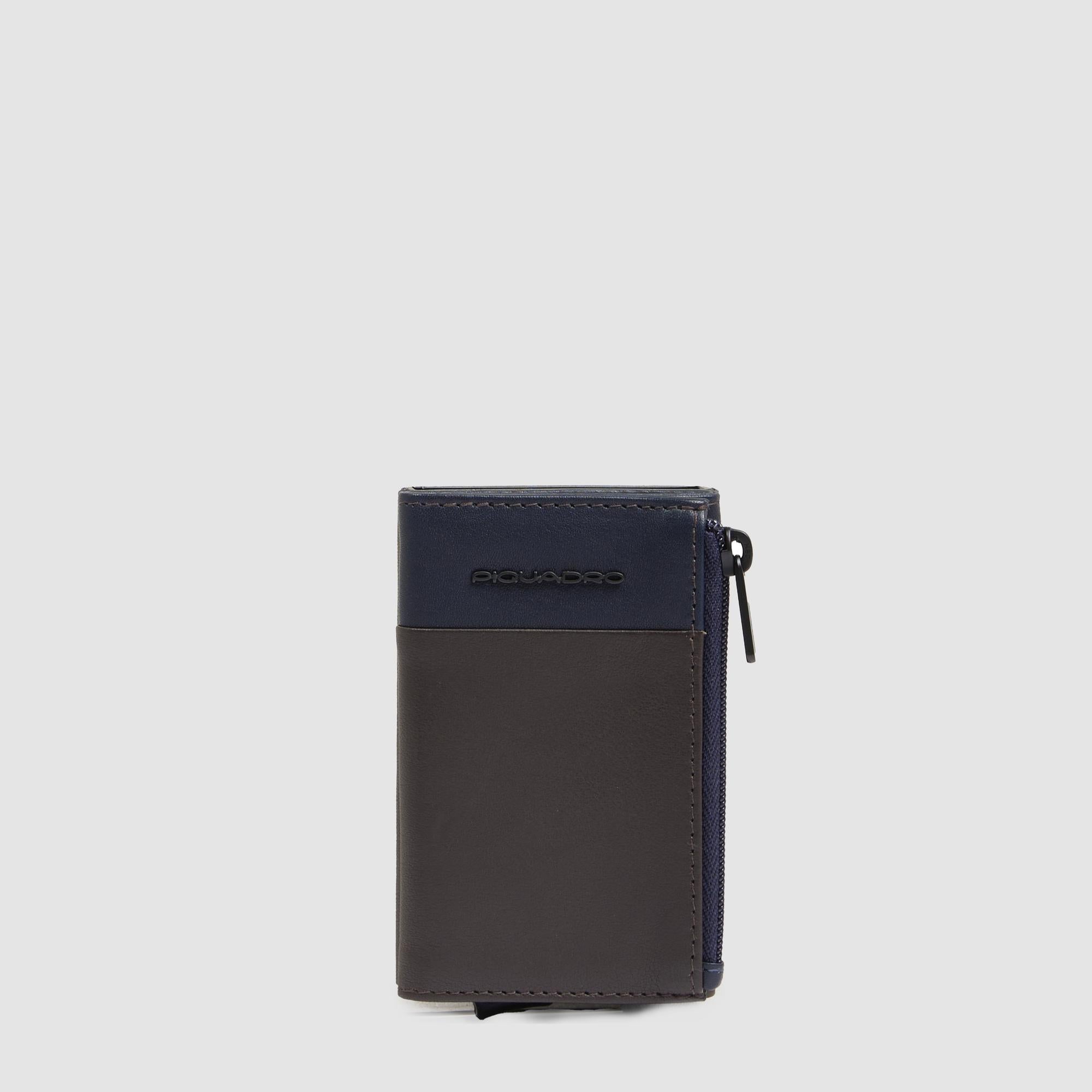 Piquadro Black Square Geldbörse Automatisch Leder Blau