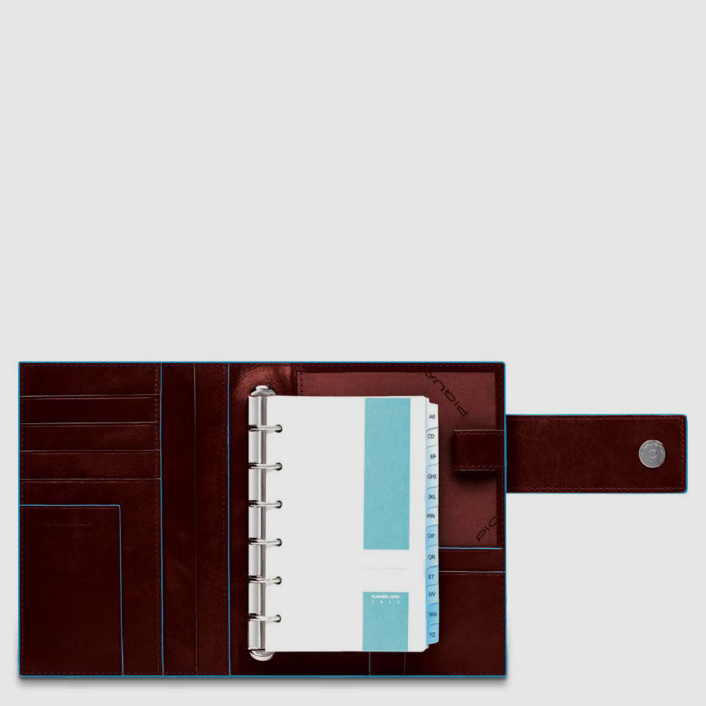 Piquadro Blue Square Organizer Agenda groß braun Leder