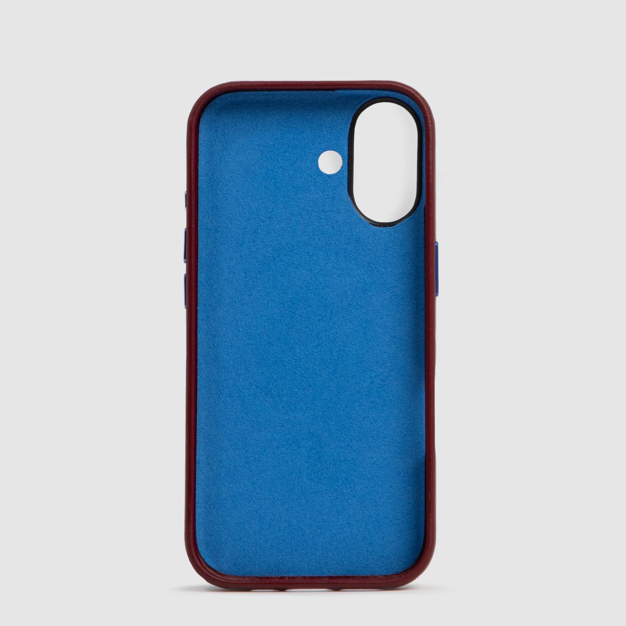 Piquadro BagMotic iPhone 17 Handyhülle Leder MagSafe Rot