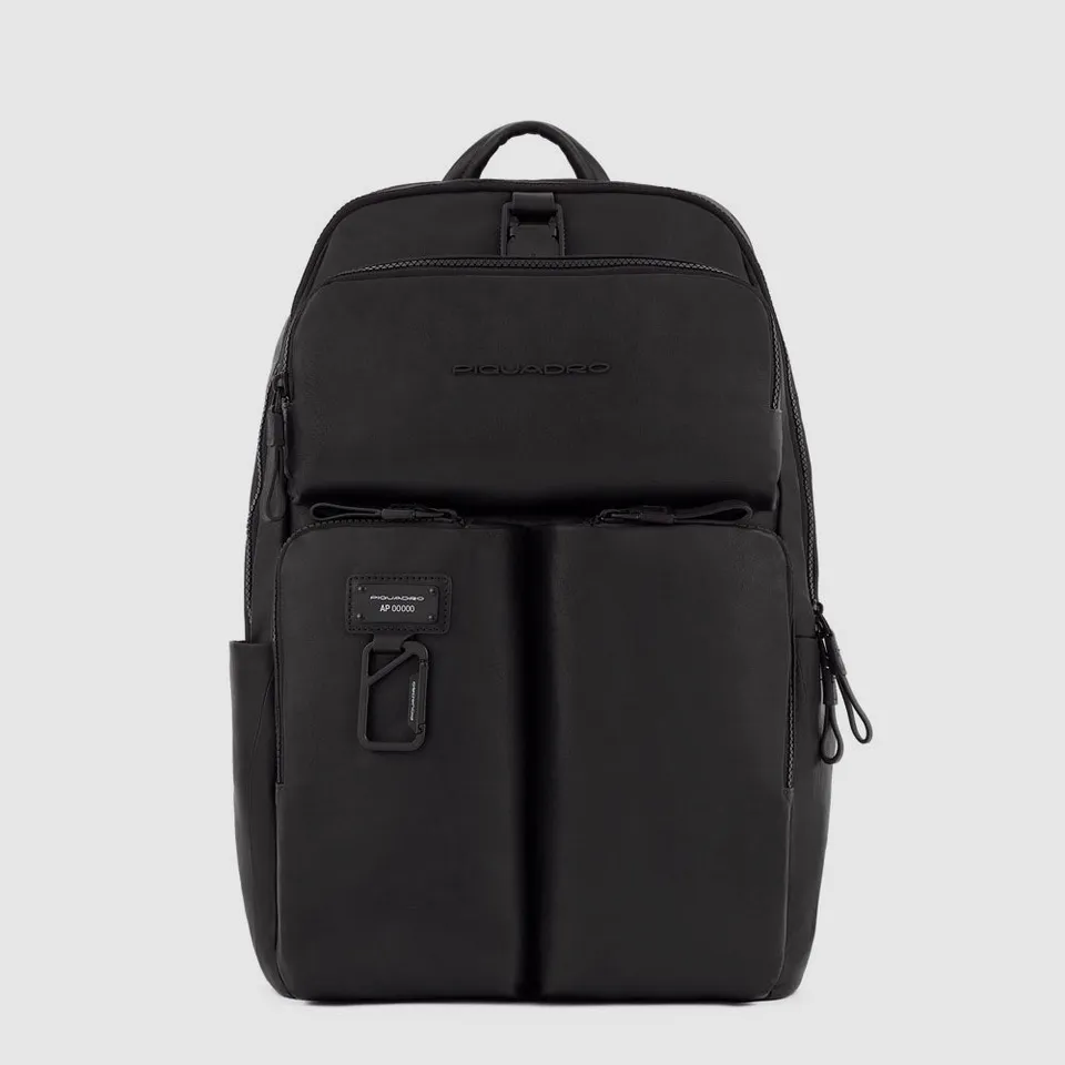 Piquadro Connequ Laptop-Rucksack 14 Zoll Schwarz RFID