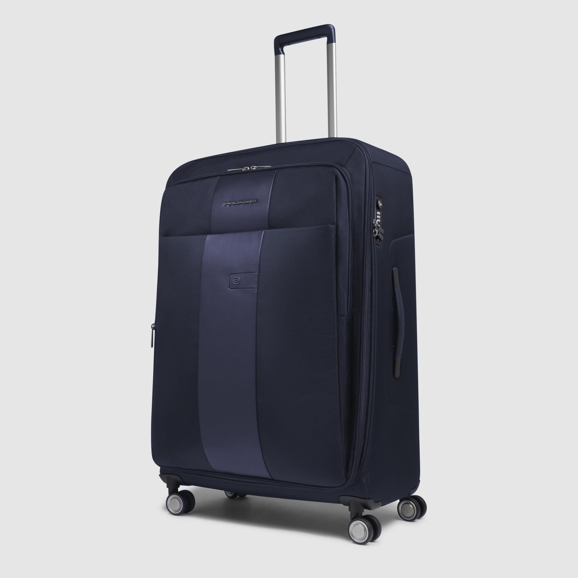 Piquadro PQLM Trolley groß 4 Rollen Schwarz erweiterbar