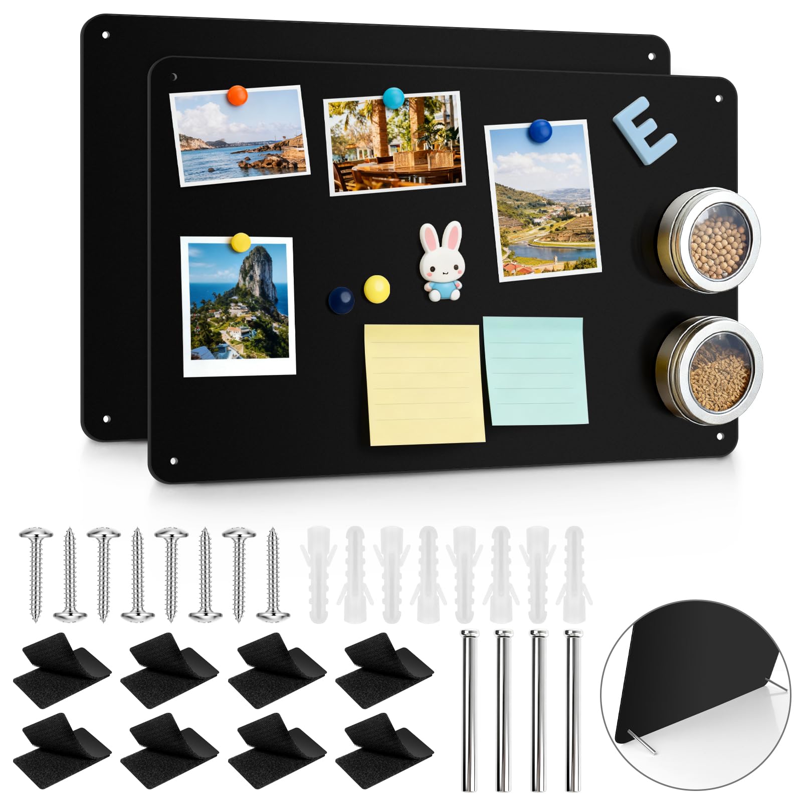 Arvok Travel Accessories Magnettafel 2er Set Schwarz 43,4cm