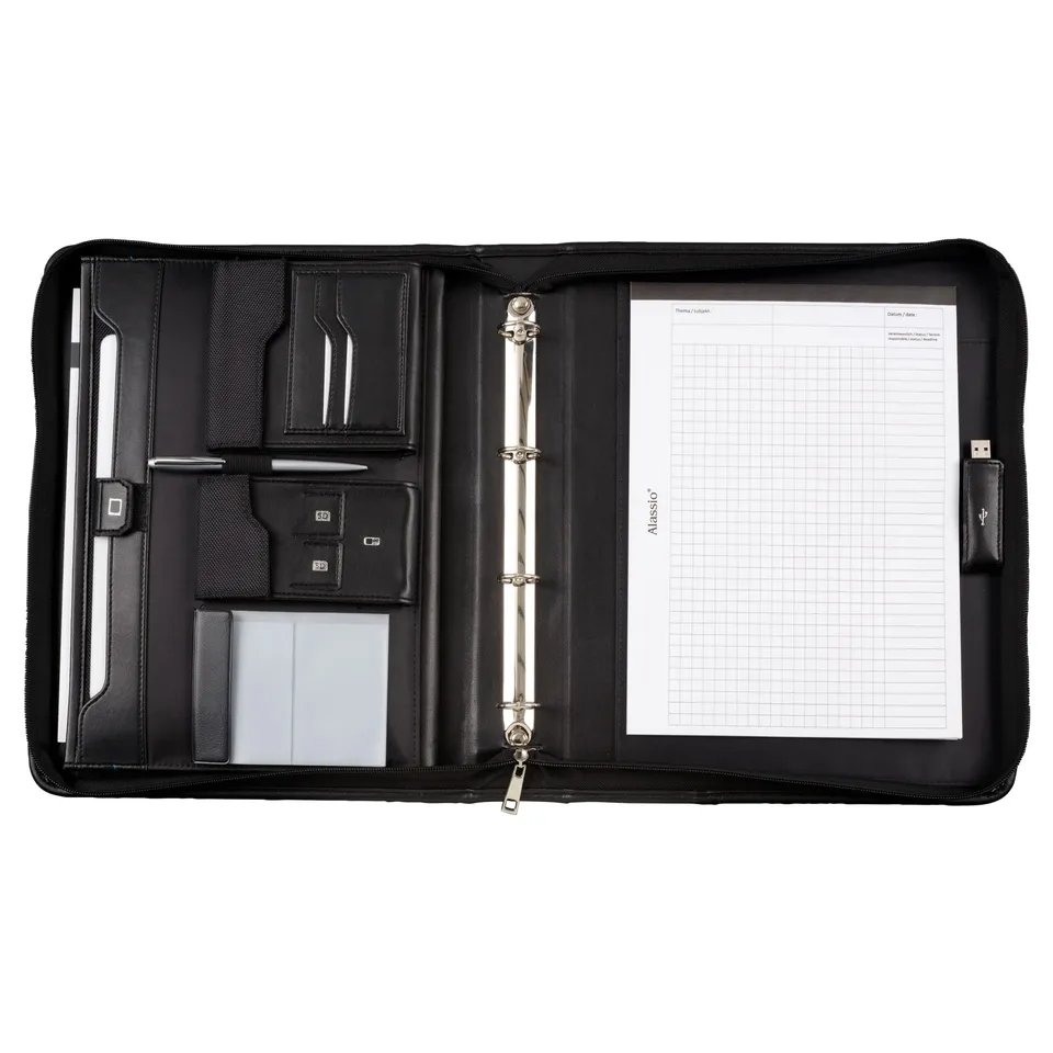 Lightpak Salerno Orgamappe A4 schwarz Kunstleder Tabletfach