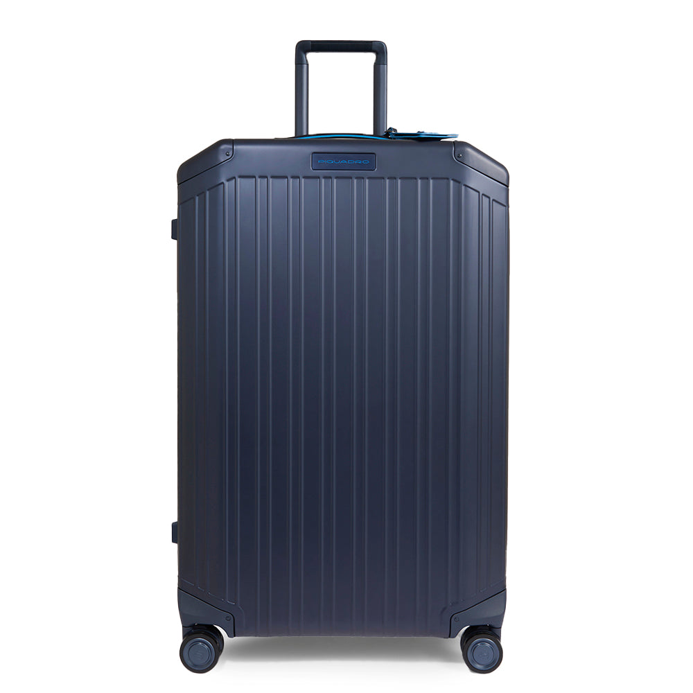 Piquadro Connequ Trolley groß Aluminium Blau 4 Rollen