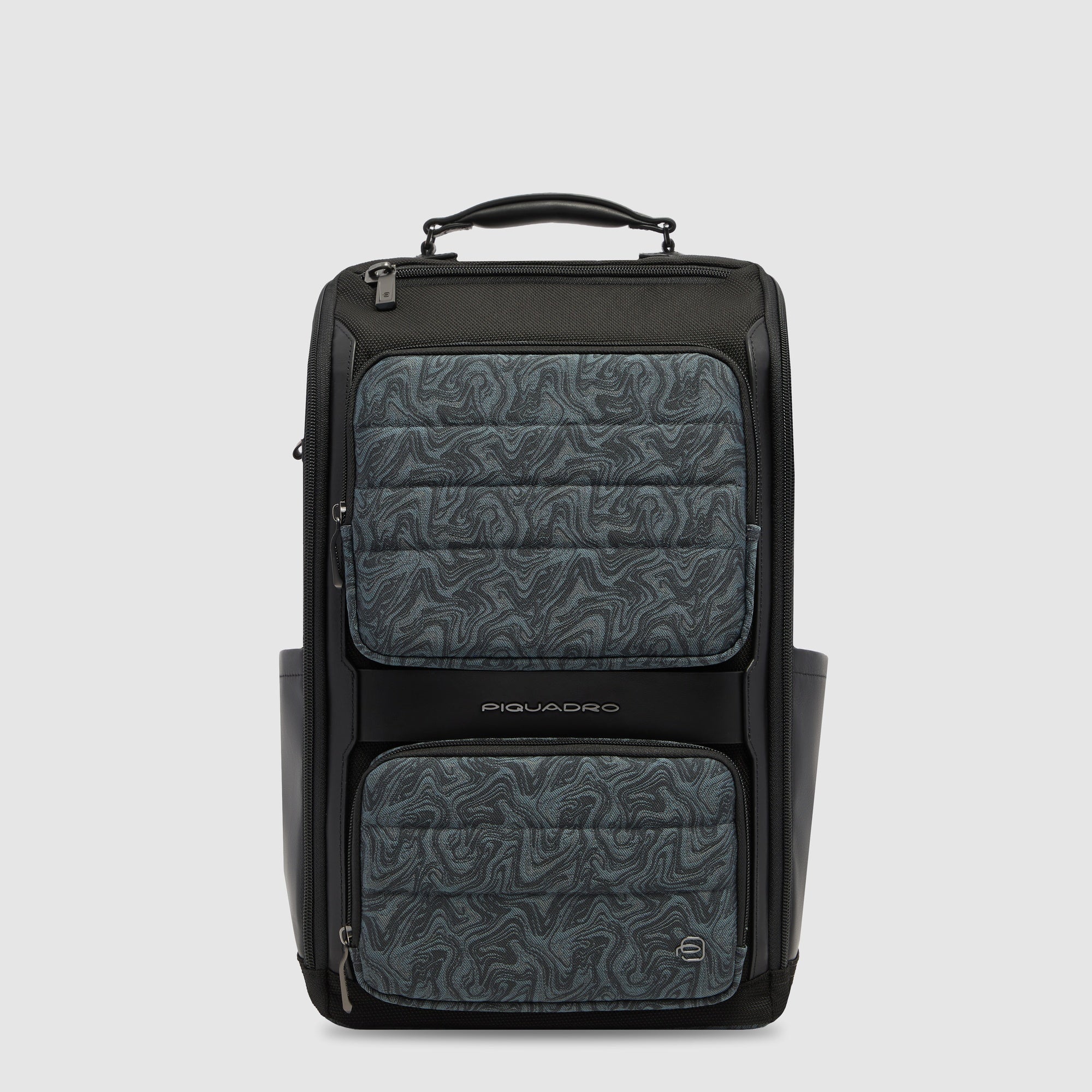 Piquadro Black Square Rucksack 14 Zoll Leder schwarz