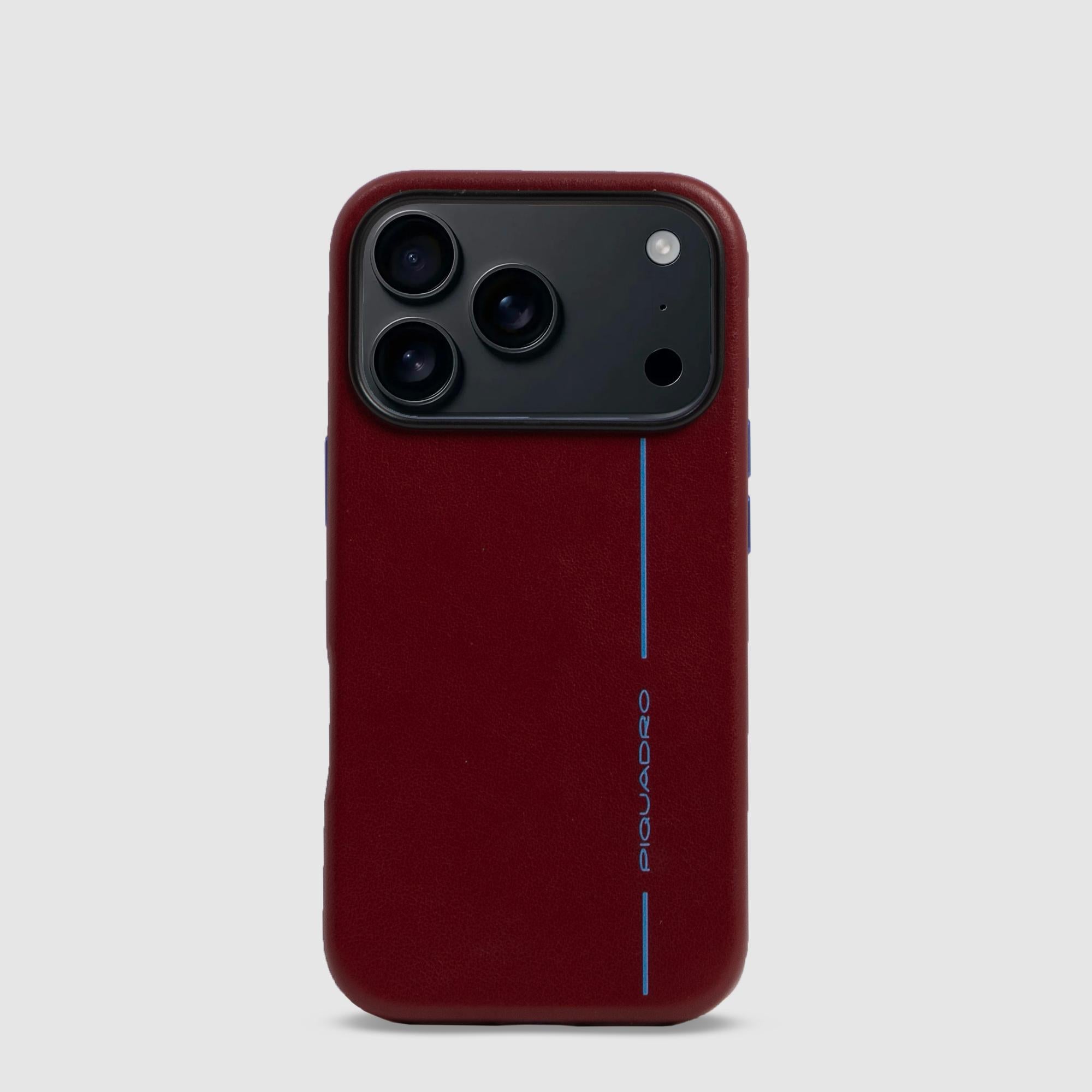Piquadro BagMotic Hülle iPhone 17 Pro Leder Rot MagSafe