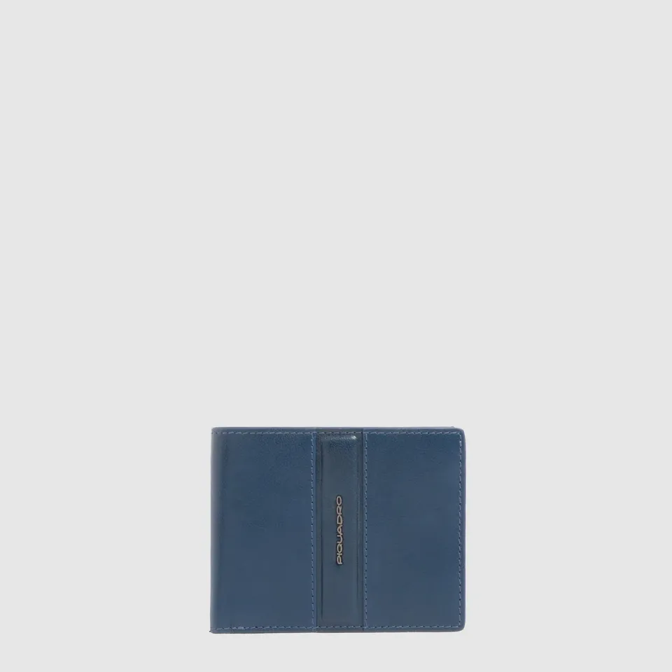 Piquadro Blue Square Herren-Geldbörse Leder Schwarz Münzfach