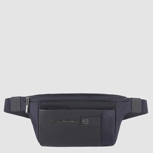 Piquadro Corner 2.0 Bauchtasche Recycling Leder Schwarz
