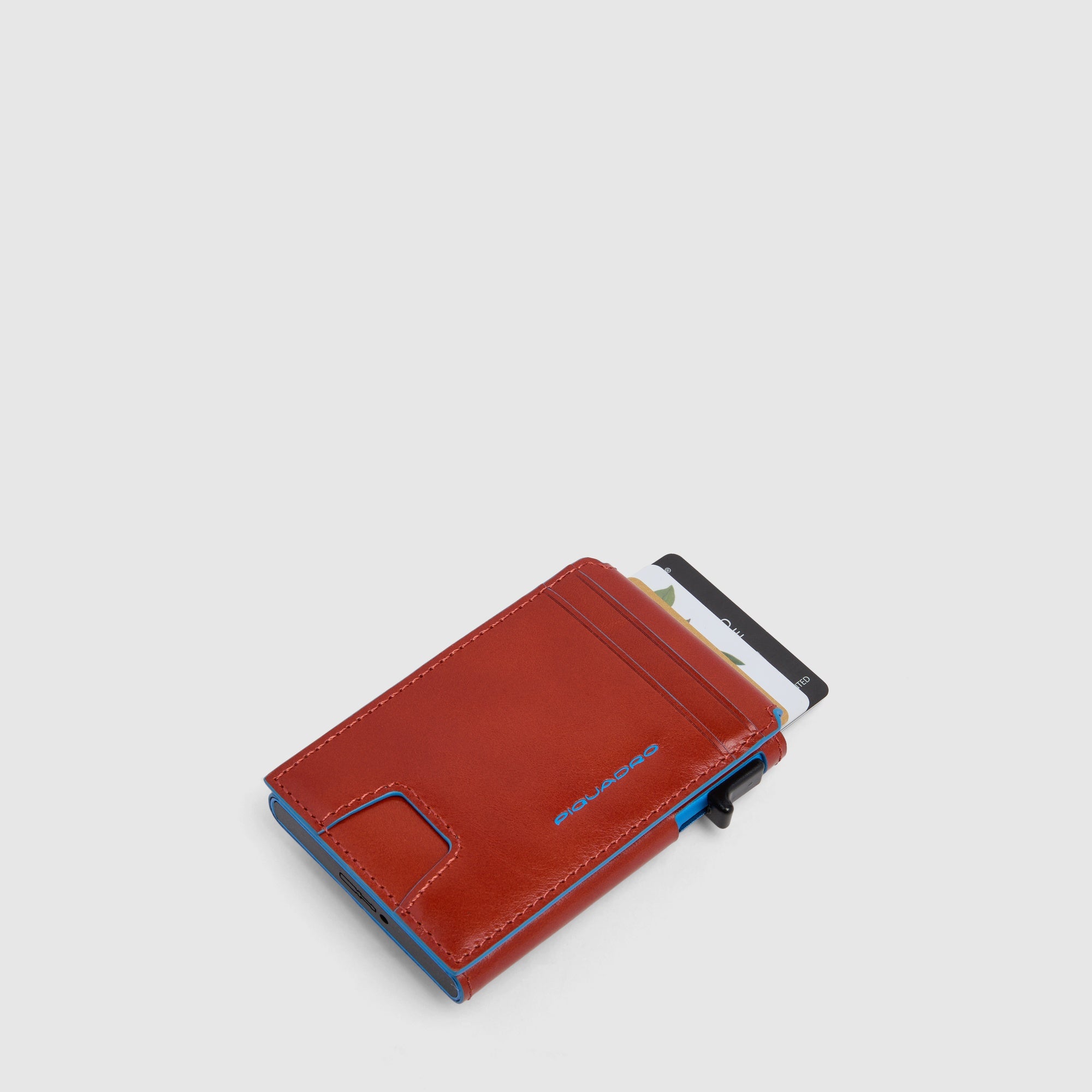 Piquadro Black Square Kartenetui Herren Leder RFID Schwarz