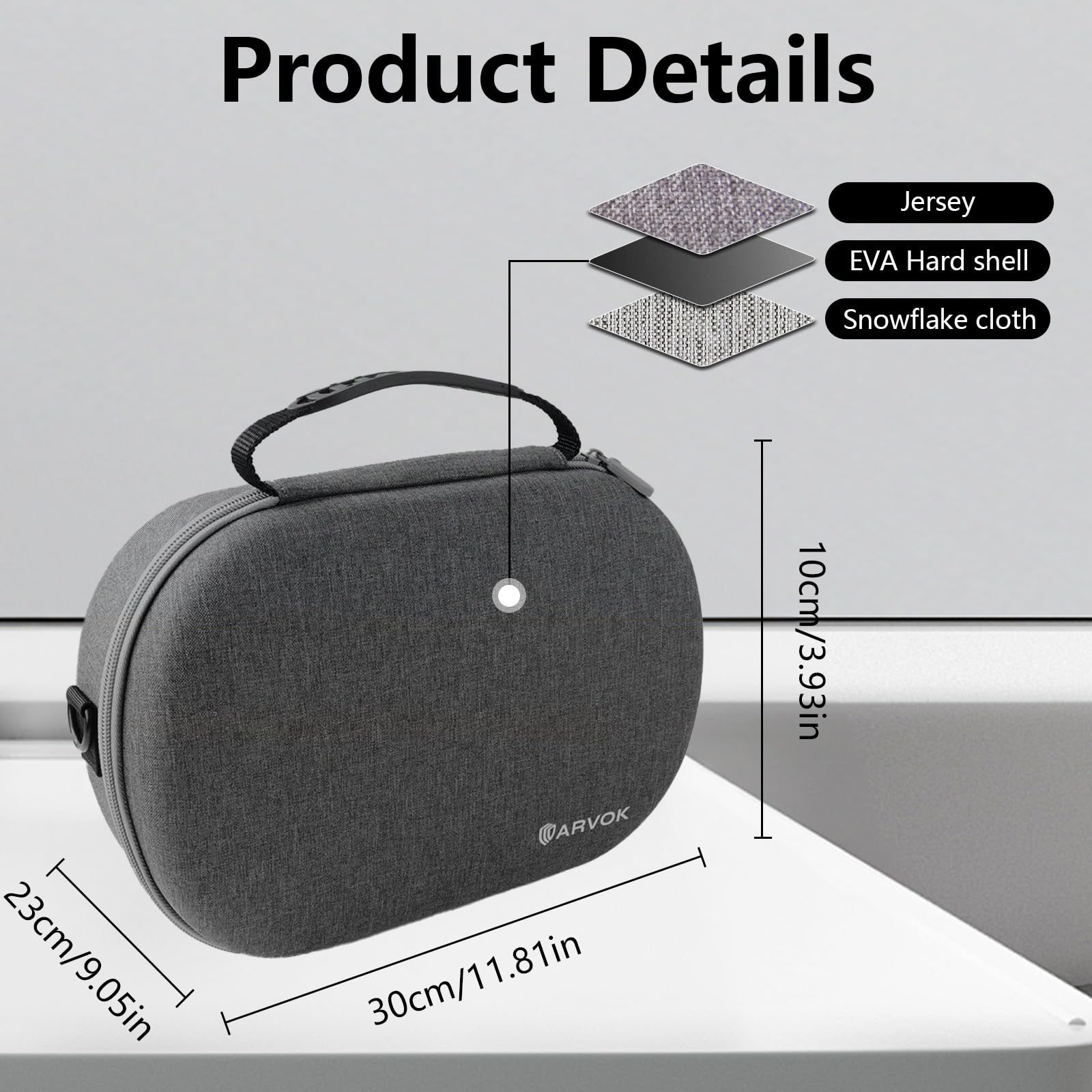 ARVOK Travel Vision Pro Tasche Hartschale VR Headset schwarz