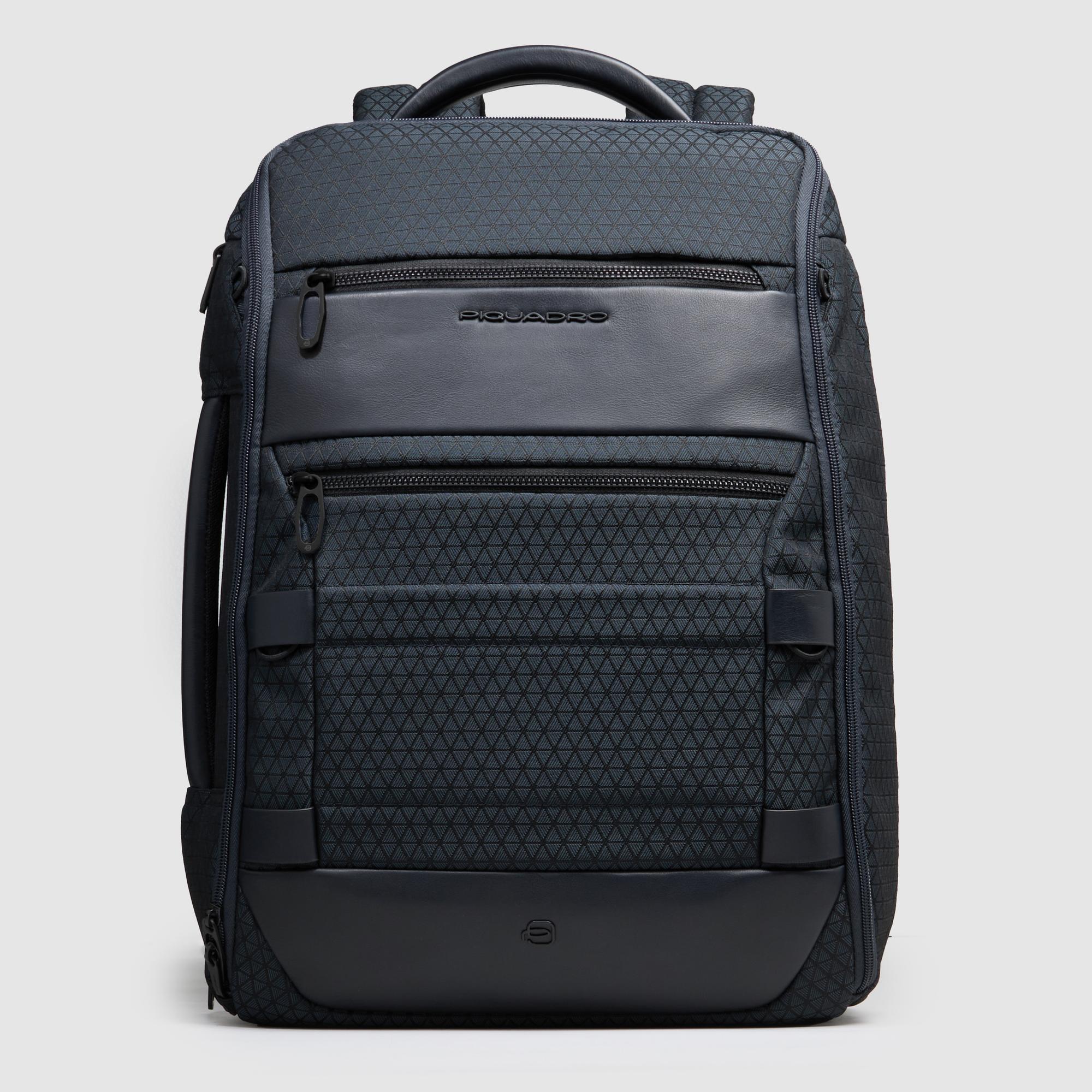 Piquadro Rover Rucksack 17,3 Zoll modular Schwarz