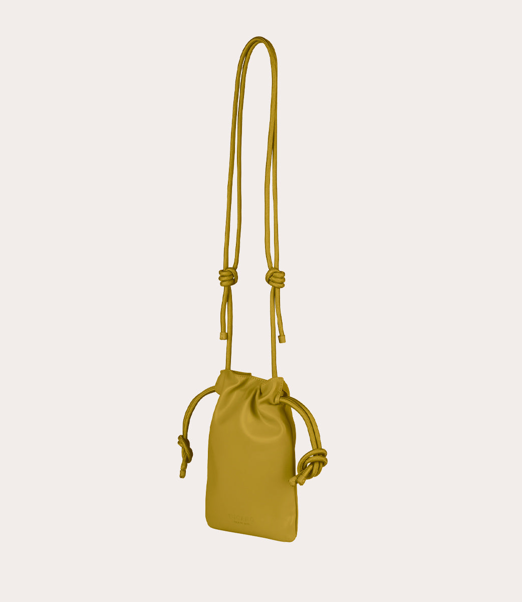 Tucano Nina Mini Tasche Schwarz Handytasche Kordelzug