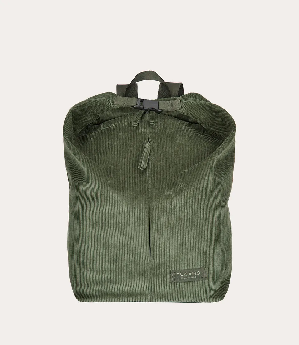 Tucano Carry Cord-Rucksack Grün Samt Recycling