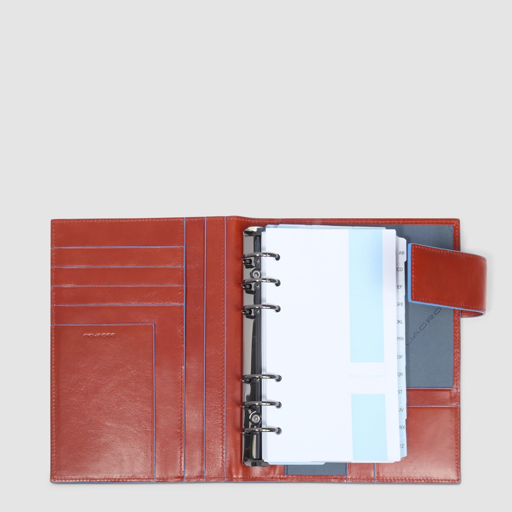 Piquadro Blue Square Organizer Leder Agenda mit Stifthalter