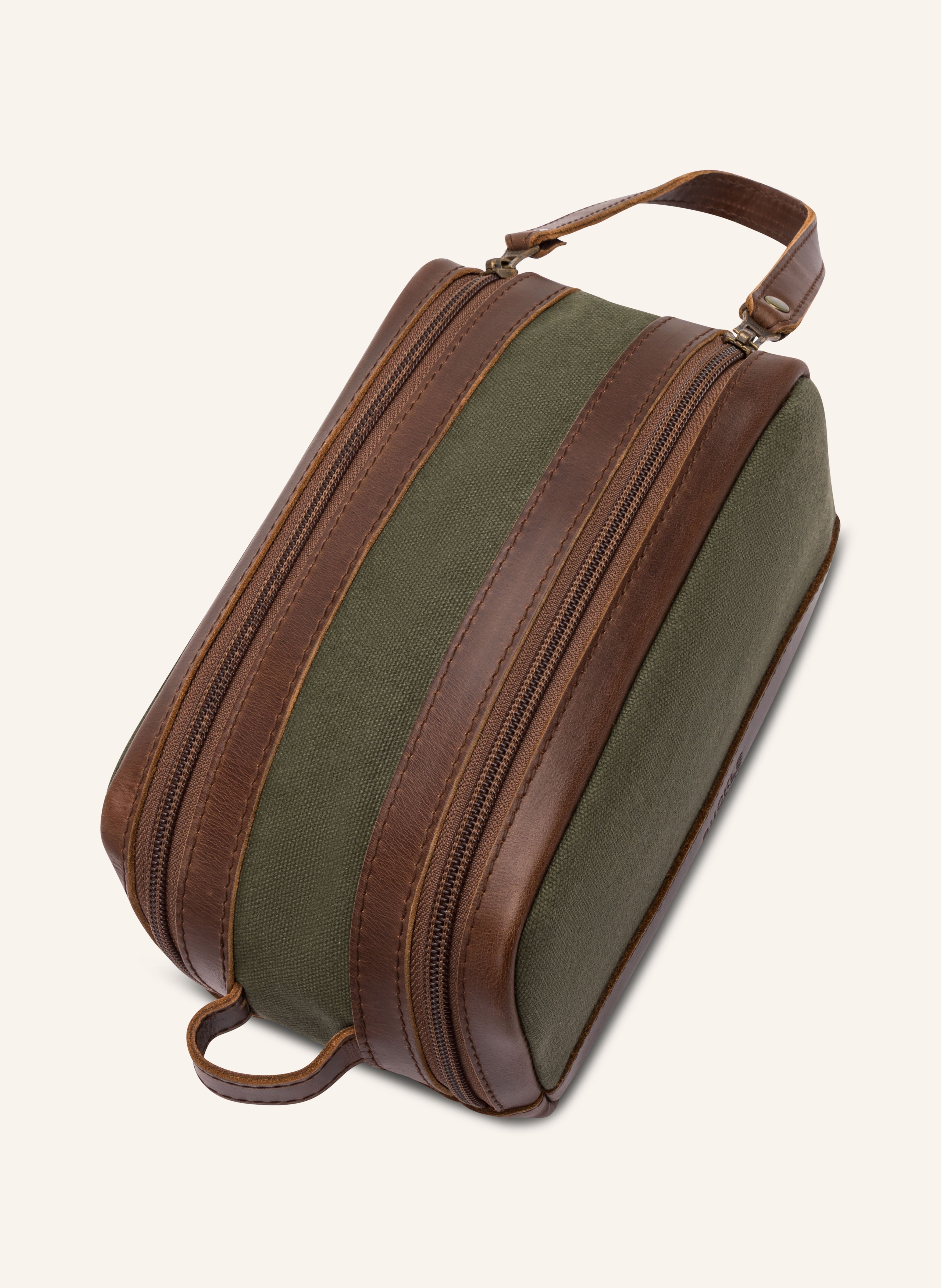 Buckle & Seam Bruno Dopp Bag Kulturtasche Canvas grün