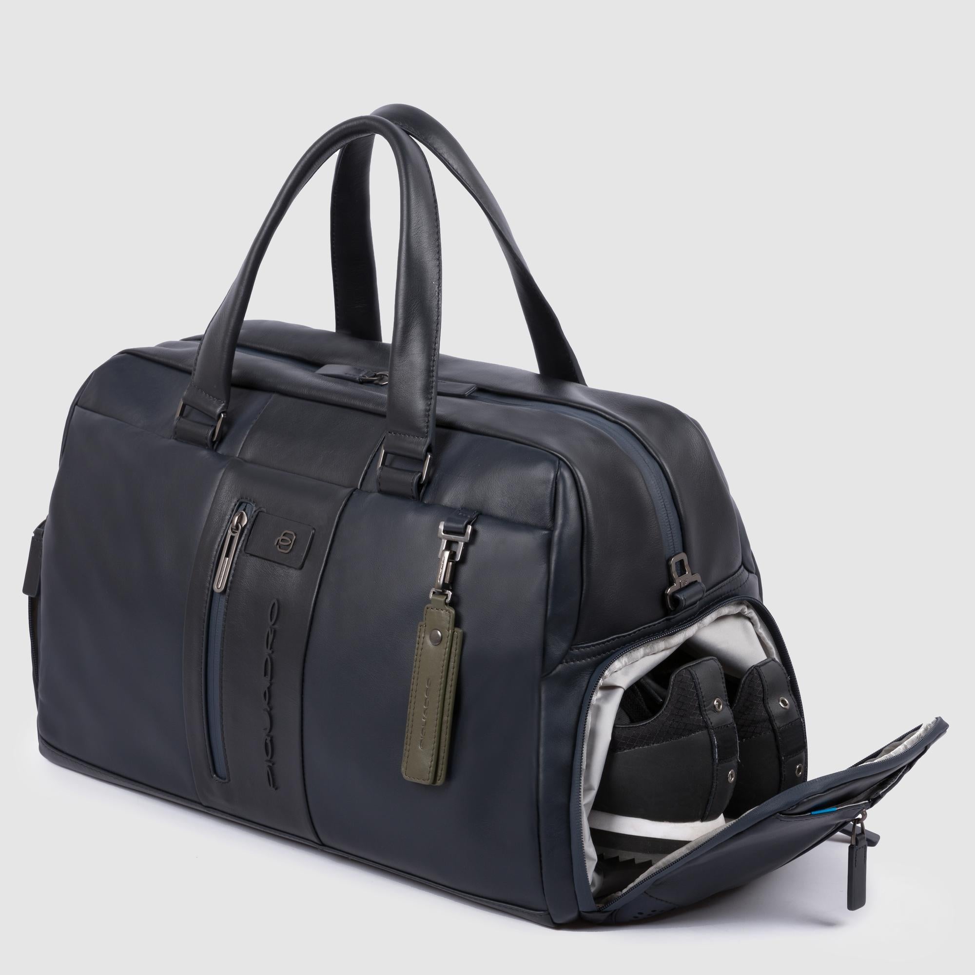 Piquadro Rover Reisetasche Leder grün personalisierbar