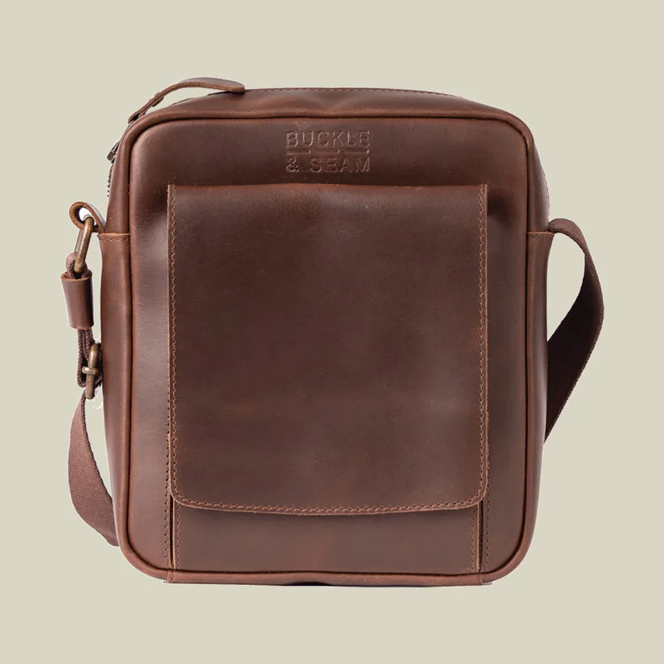 Buckle & Seam Collector Reporter Bag Umhängetasche Leder