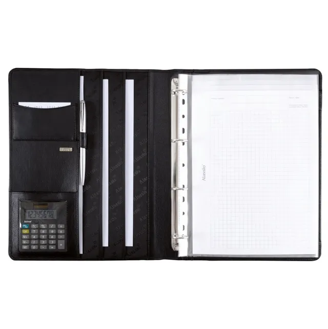 Lightpak Cremona II A4 Ringbuchmappe Schwarz Nappaleder