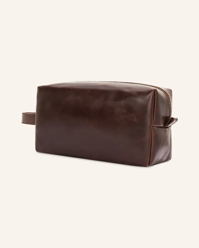 Buckle & Seam Everest Braun Leder Kulturtasche YKK