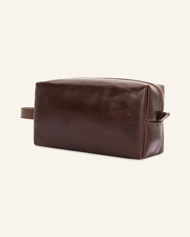 Buckle & Seam Everest Braun Leder Kulturtasche YKK