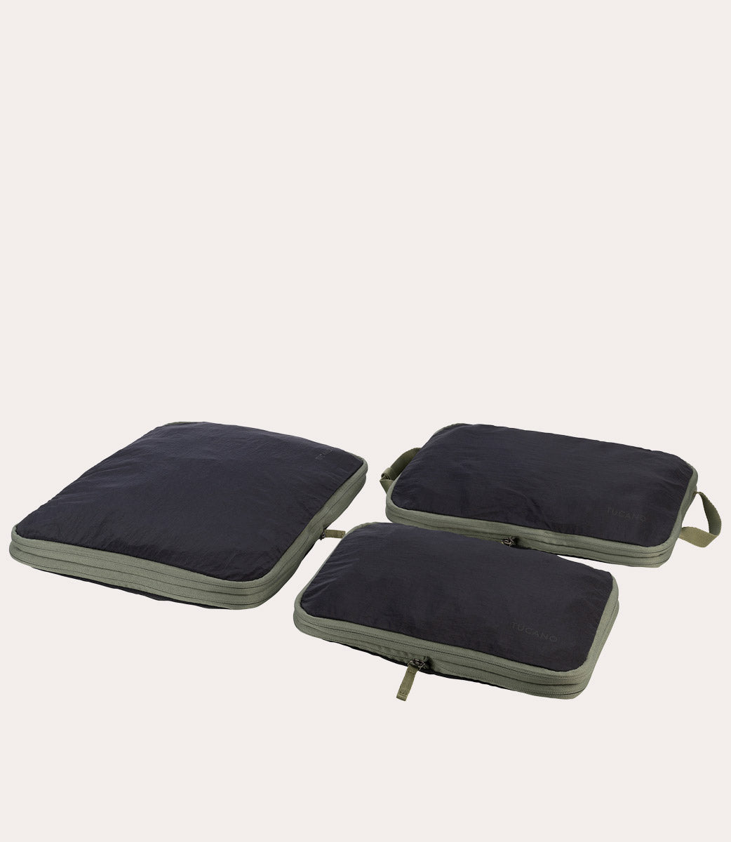 Tucano Pigio Kofferorganizer 3er Set Schwarz Kompression