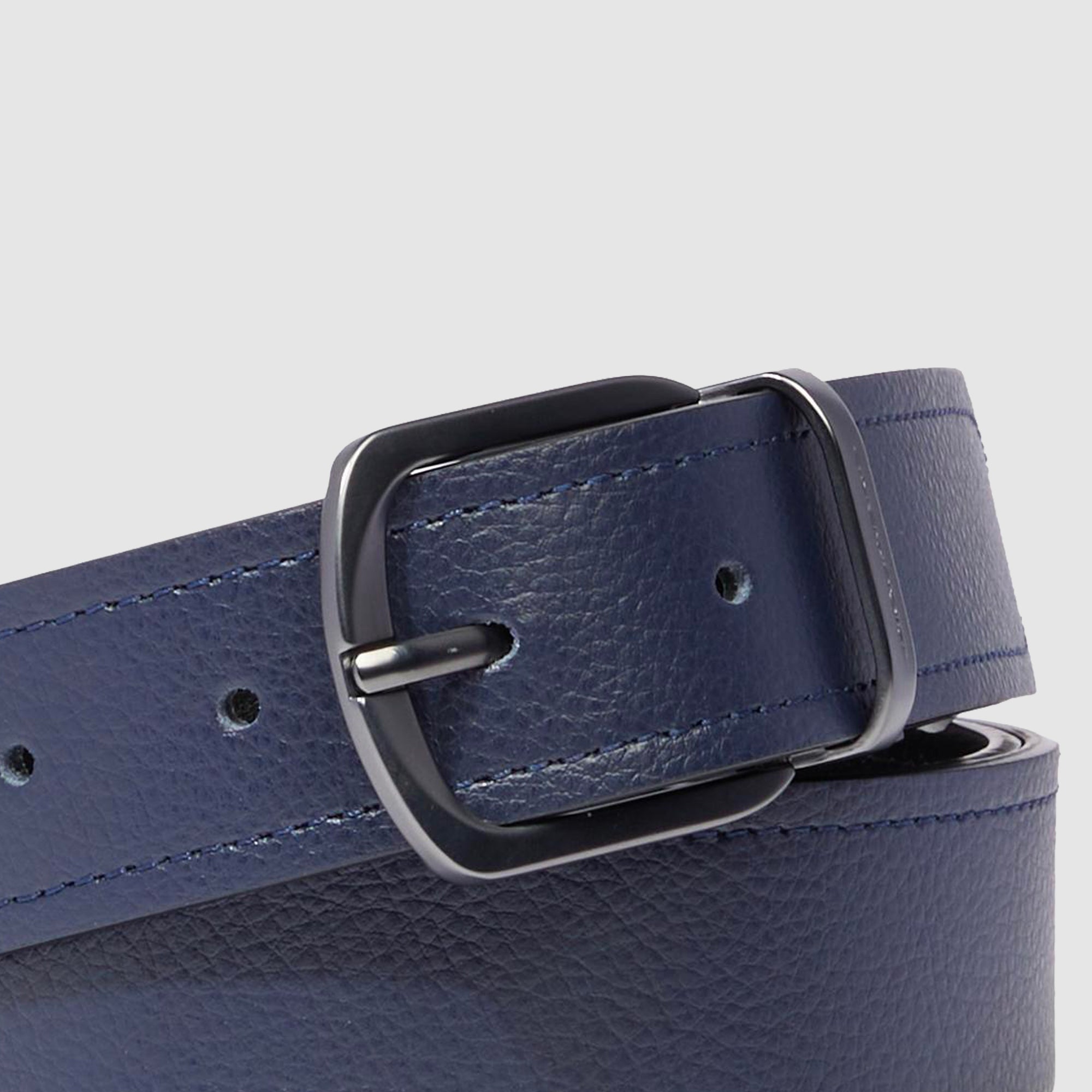 Piquadro Blue Square Gürtel Herren Blau Leder Dornschließe