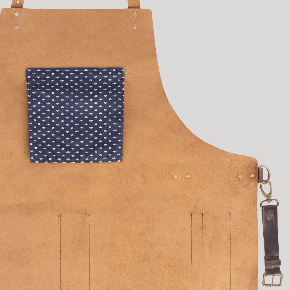 Buckle & Seam Asado Lederschürze Grillschürze Rindleder Braun