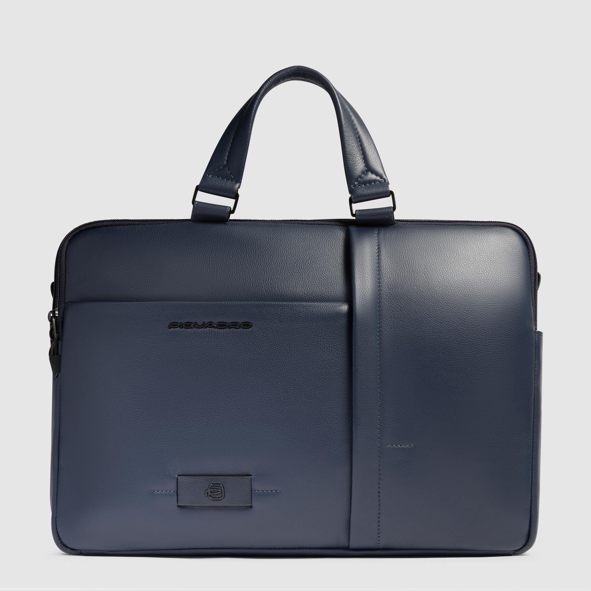 Piquadro Brief Russel Laptoptasche 15,6 Zoll Schwarz Leder