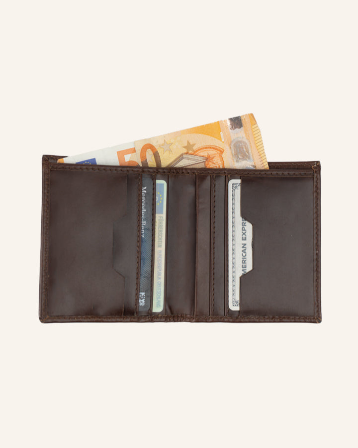 Buckle & Seam Edgar Brown Leder Wallet 8 Kartenfächer