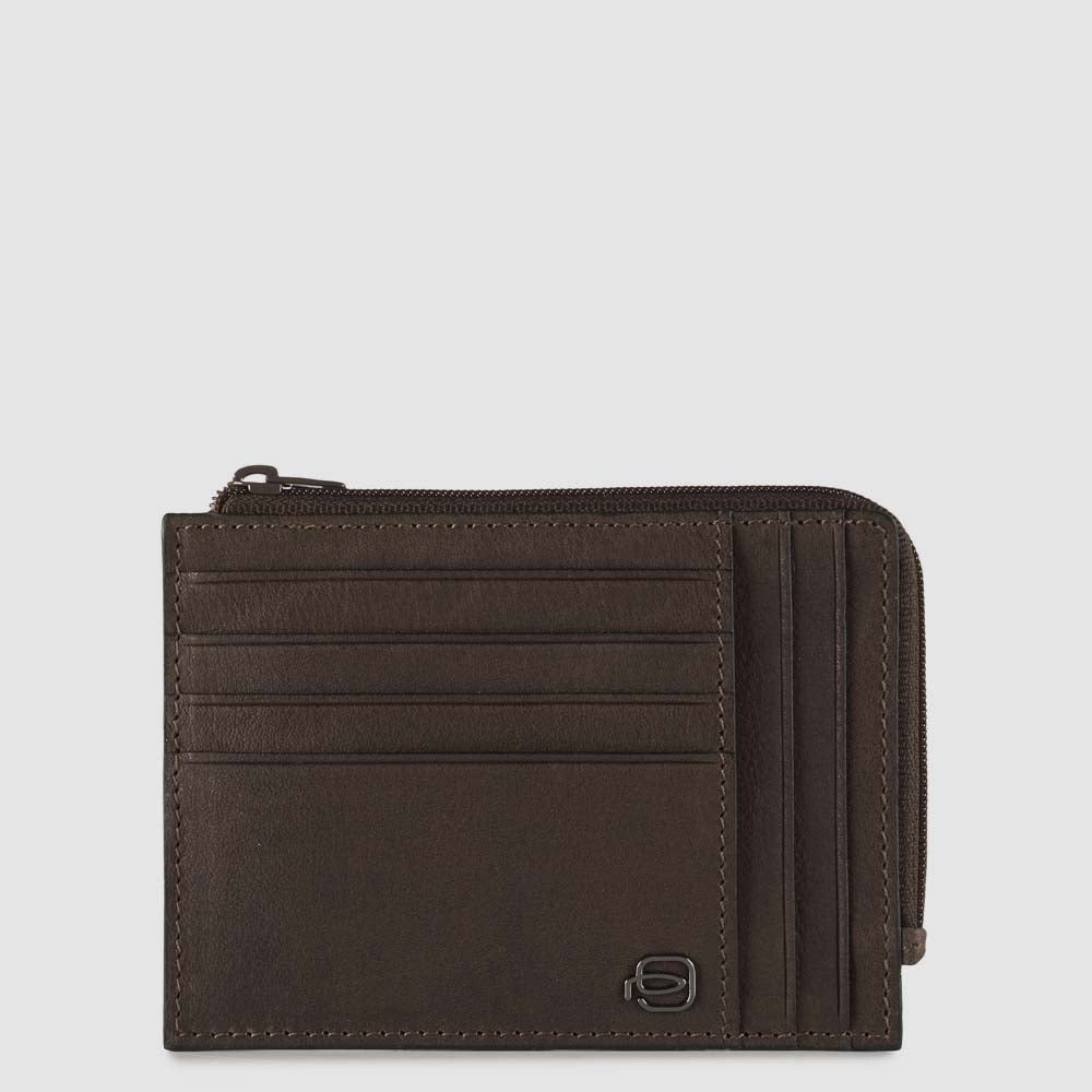 Piquadro Black Square Geldbörse CU braun Leder Münzfach RFID