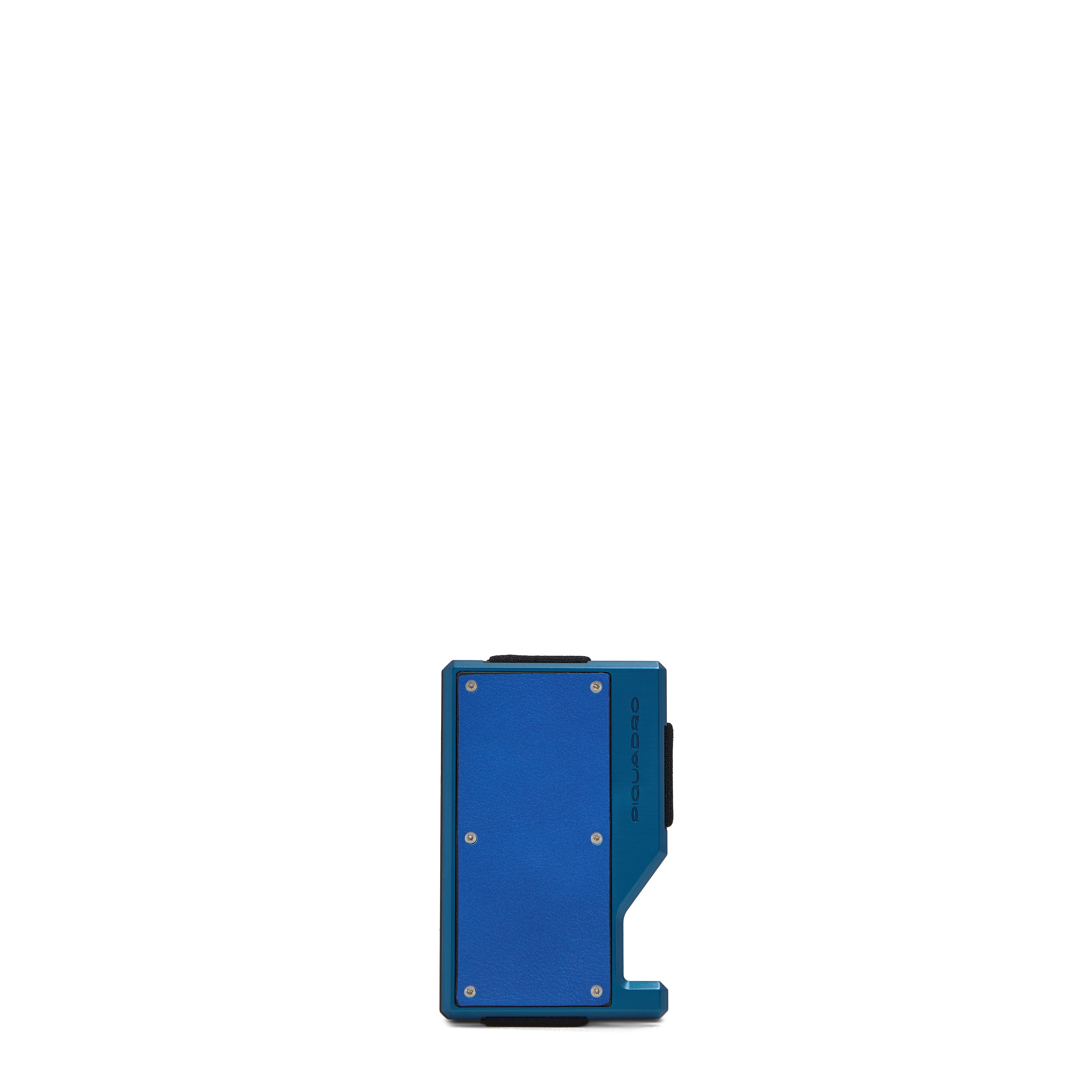 Piquadro BagMotic Kartenetui MagSafe Blau Aluminium Leder