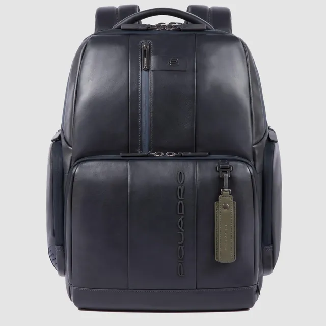 Piquadro Blue Square Rucksack 15,6 Zoll schwarz Leder