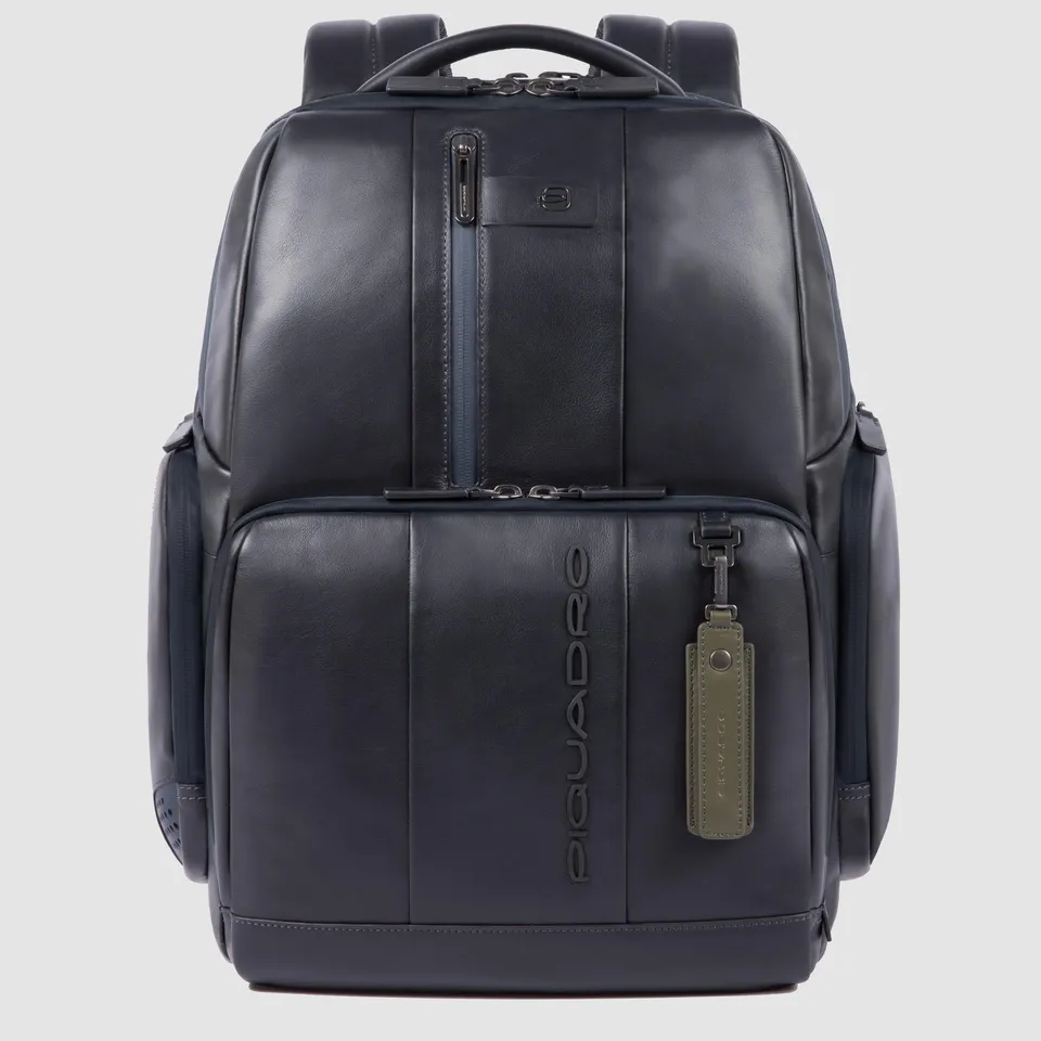 Piquadro Blue Square Rucksack 15,6 Zoll schwarz Leder