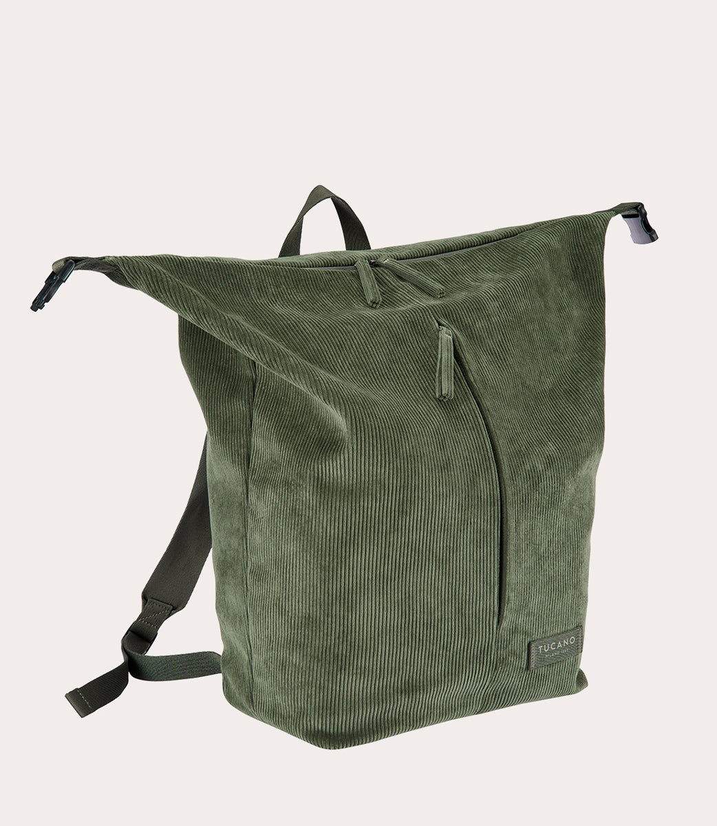 Tucano Carry Cord-Rucksack Grün Samt Recycling