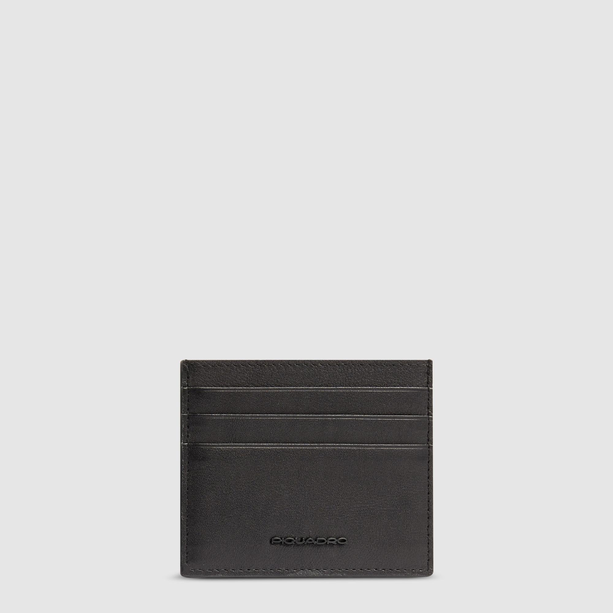 Piquadro Black Square Kartenetui Herren RFID dünn blau