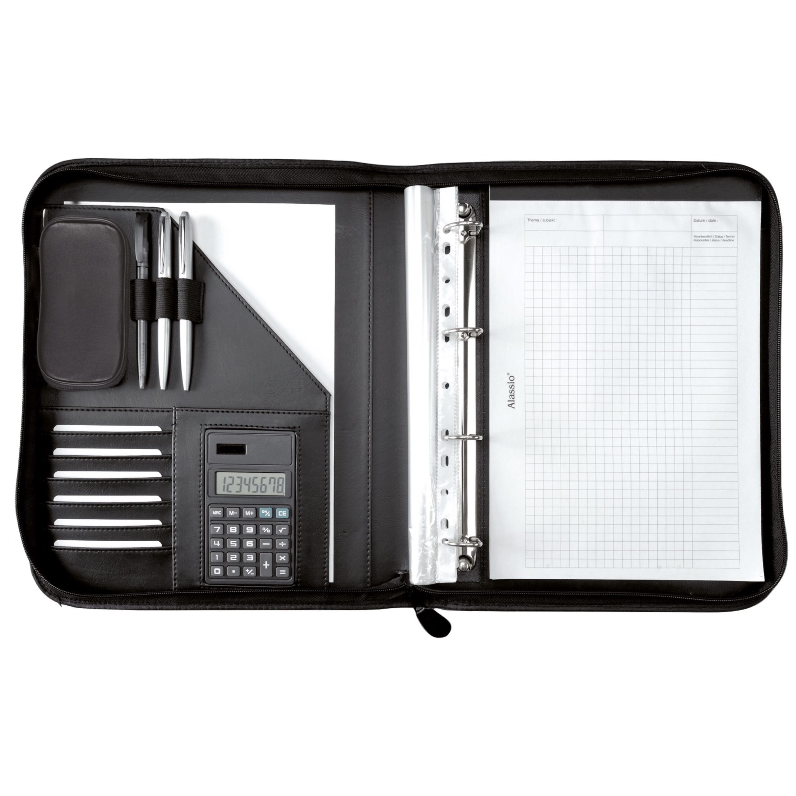 Lightpak Riccione Ringbuchmappe A4 Kunstleder schwarz
