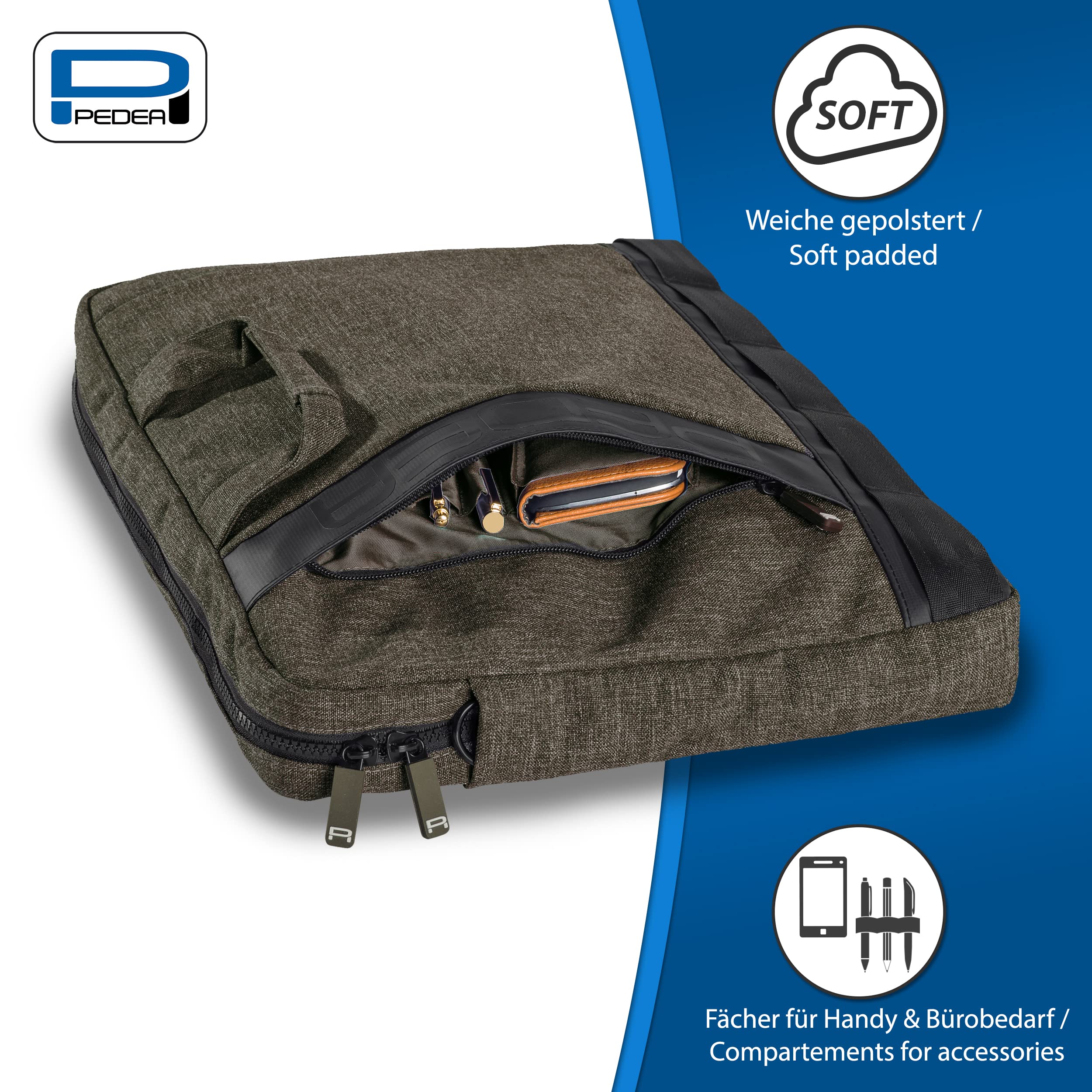 Pedea Fancy Laptoptasche 15,6 Zoll beige gepolstert