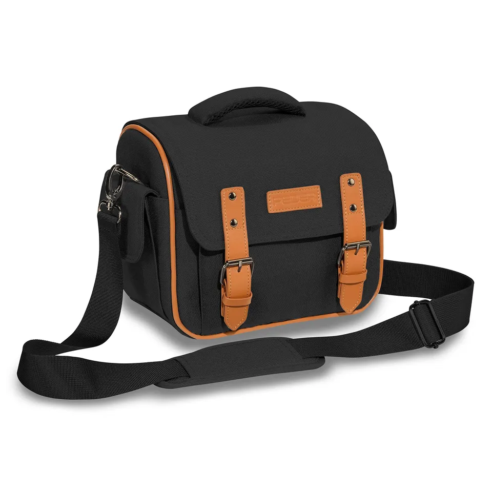 Pedea Vintage Kameratasche XL Schwarz DSLR Systemkamera Tasche