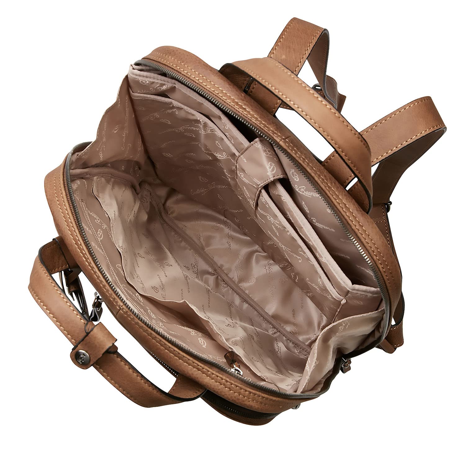 Castelijn & Beerens Firenze Laptop-Rucksack 15,6 Zoll Cognac Leder