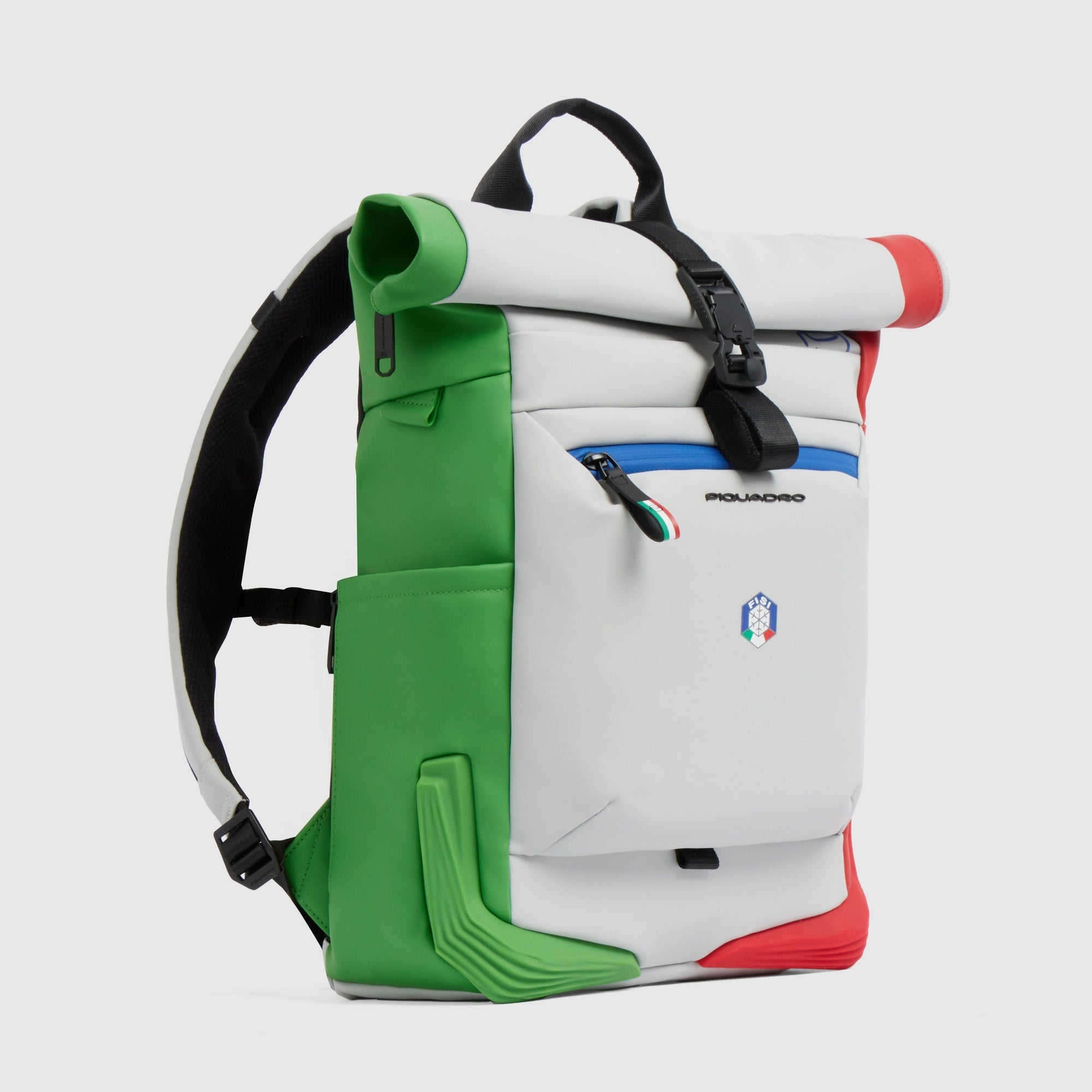 Piquadro Corner 2.0 Roll-Top Rucksack FISI Braun Laptopfach