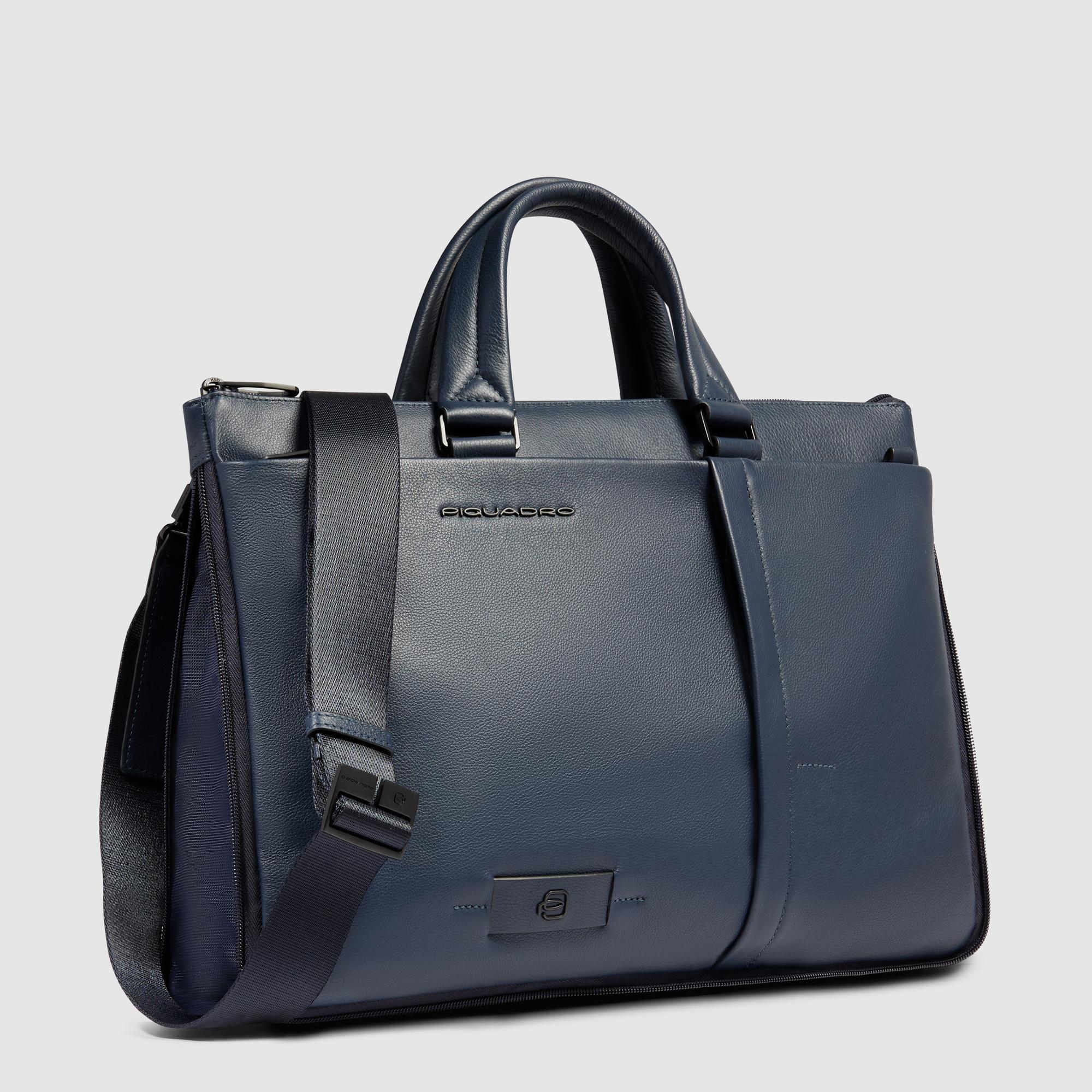 Piquadro Modus Laptoptasche 15,6 Zoll Schwarz erweiterbar