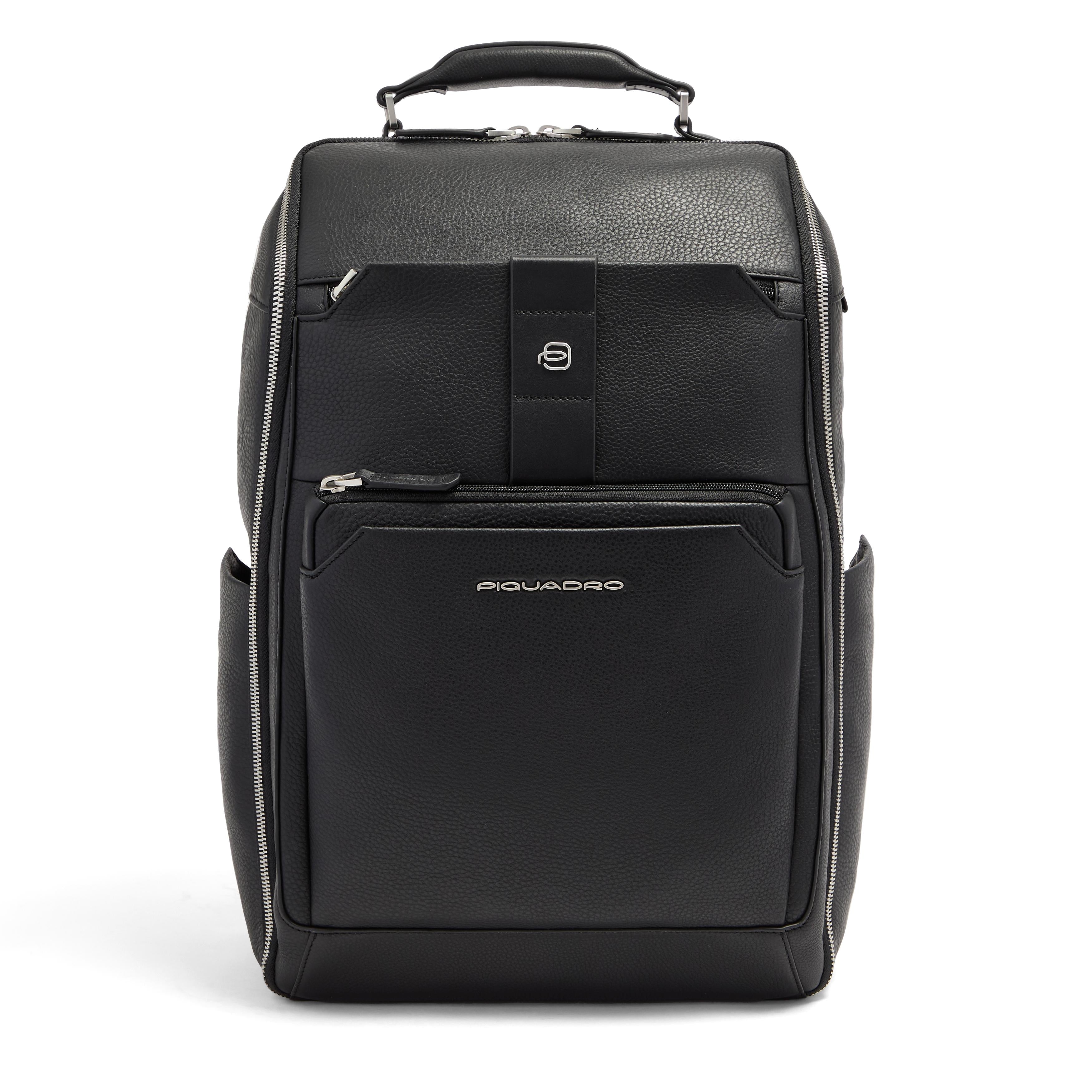 Piquadro Black Square Laptop-Rucksack 15,6 Zoll Schwarz