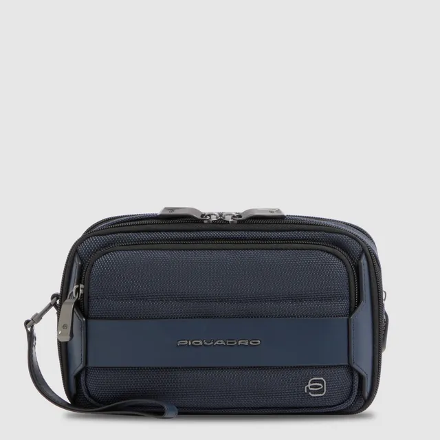 Piquadro Black Square Pochette Herren Stoff Leder